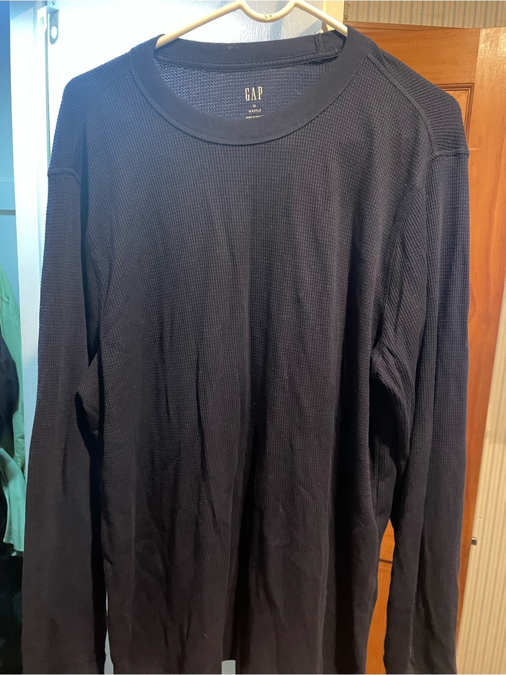 GAP Men's Blue Long Sleeve Crewneck Thermal Shirt Size XL